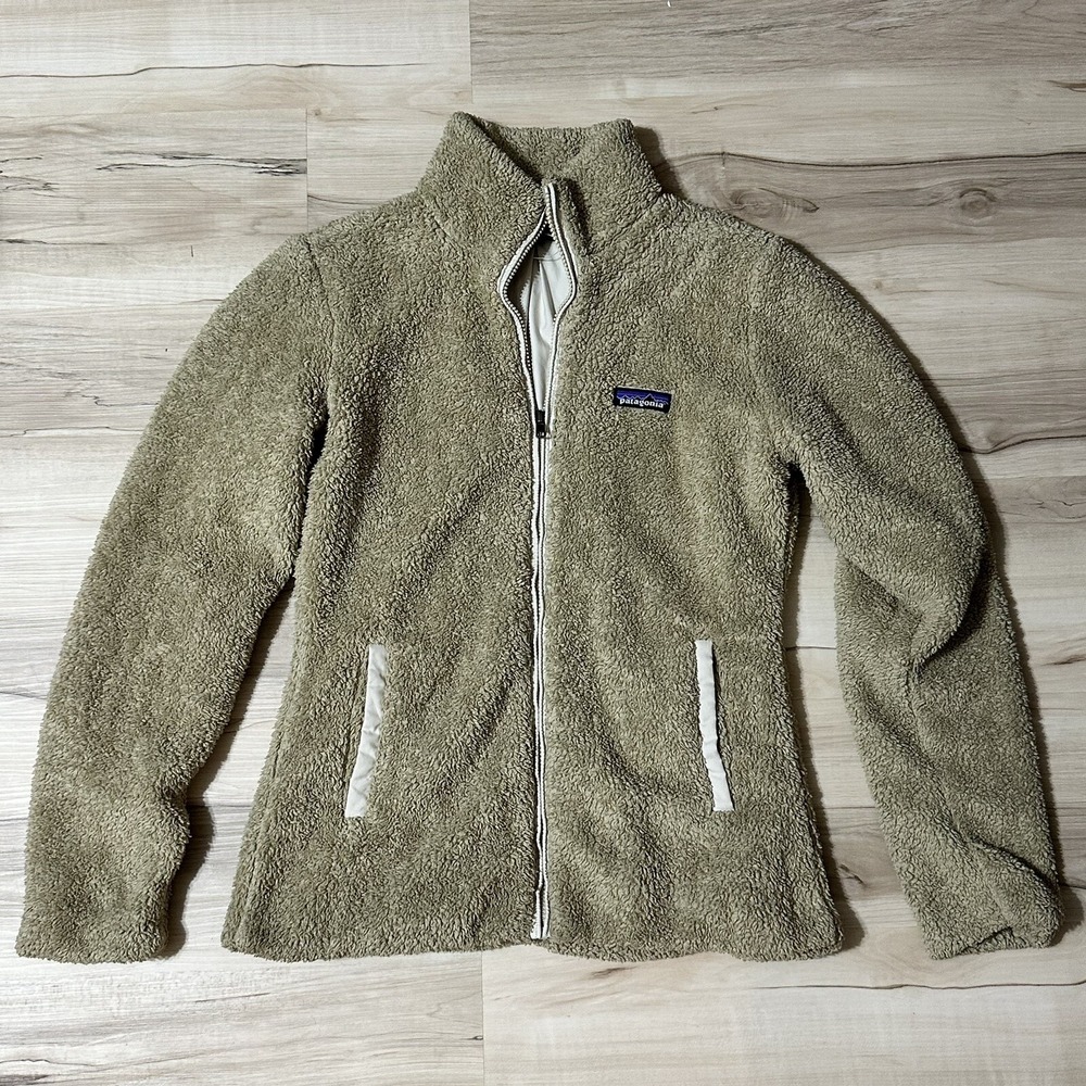 Patagonia Jacket Womens Medium Tan Los Gatos Full Zip Fleece Sherpa Outerwear